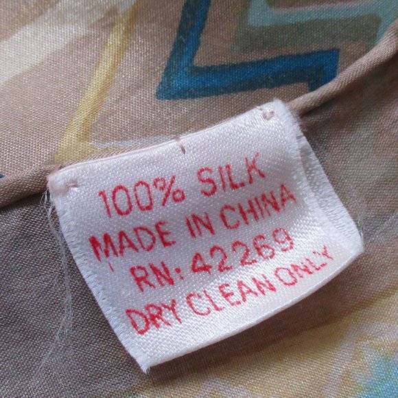 1960s silk Southwestern scarf - Picture 3 of 6